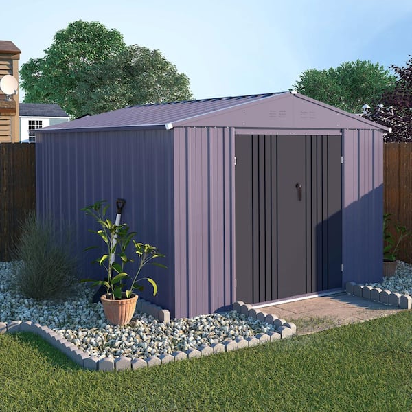 VEIKOUS 8 ft. W x 10 ft. D Metal Outdoor Storage Shed 80 sq. ft .