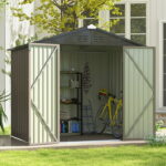 Patiowell 8' x 6' Outdoor Storage Shed Metal Shed with Sloping .