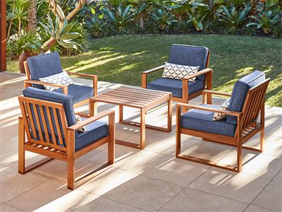 Mimosa 5 Piece Timber Avani Lounge Setting | Outdoor living .