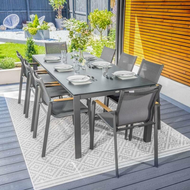 Harrier Luxury Outdoor Dining Set [Charcoal] | Net World Spor