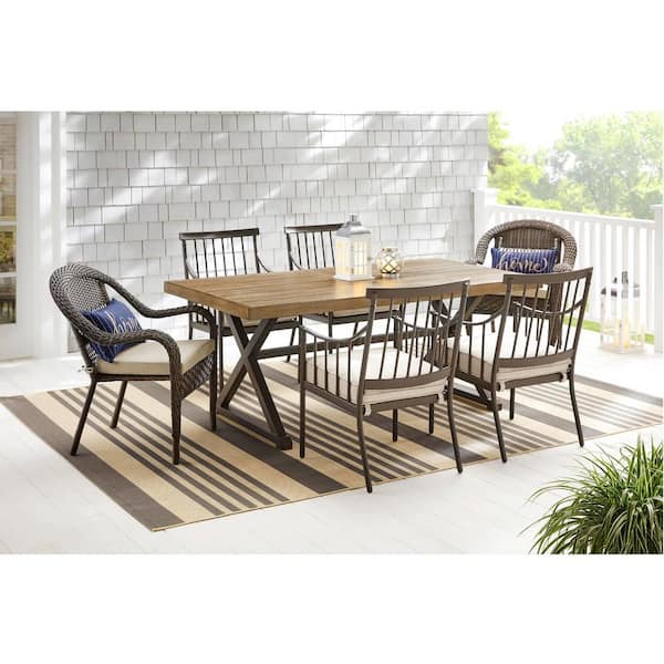 StyleWell Mix and Match 72 in. Rectangular Metal Outdoor Dining .