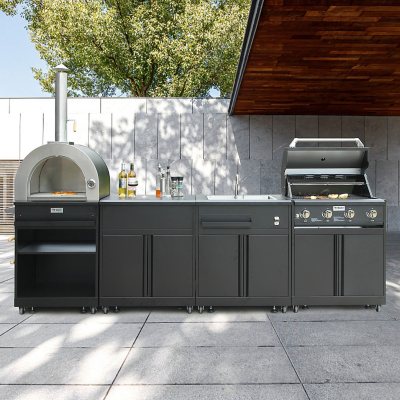 Thor Kitchen 4-Piece Modular Outdoor Kitchen Island, Liquid .