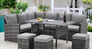 Amazon.com: AECOJOY Patio Furniture Set, 7 Pieces Outdoor Patio .