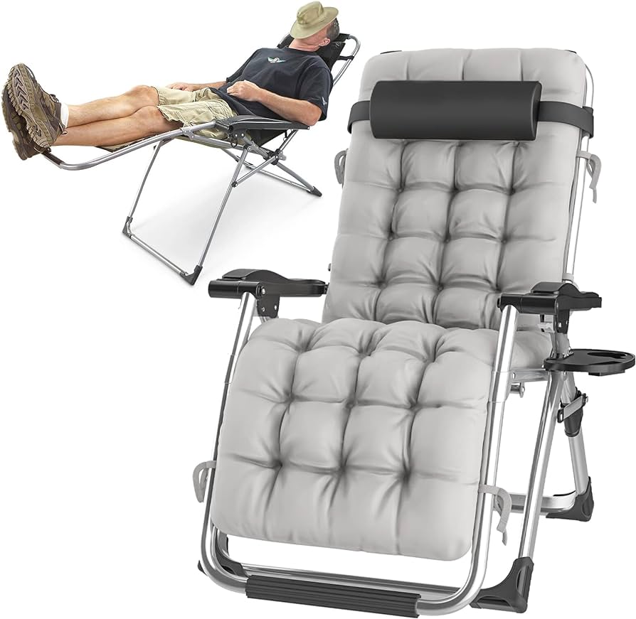 Amazon.com: HEY FOLY Oversized Padded Zero Gravity Chair, Folding .