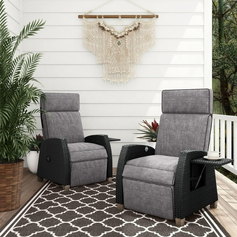 Grand Patio Indoor & Outdoor Recliner Chair PE Wicker Patio 150 .