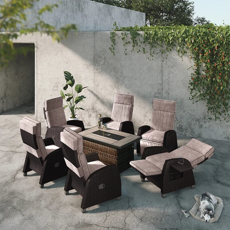 patio recliner set | outdoor recliner set | wicker recliner set .