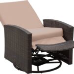 Amazon.com : Outsunny Outdoor Wicker Swivel Recliner Chair .