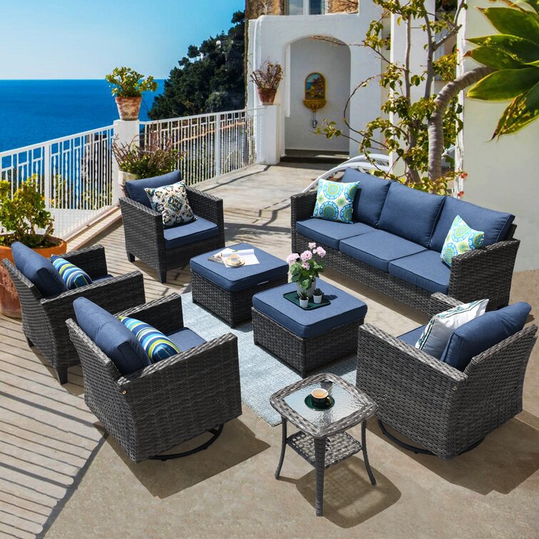 XIZZI Ben 9 - Person Outdoor Seating Group with Cushions & Reviews .