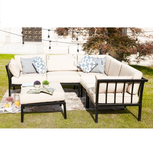 6pc Sectional Sofa Patio Conversation Set - Cream - Patio Festival .