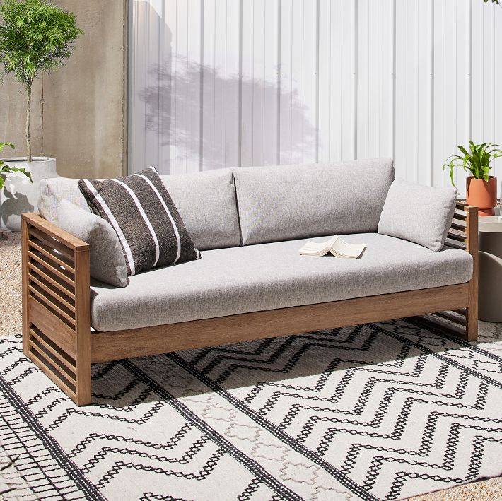 Santa Fe Slatted Outdoor Sofa (75") | West E