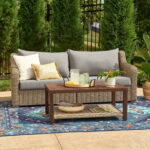 Better Homes & Gardens Bellamy 2 Piece Outdoor Sofa Gray Cushions .