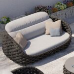 Tatta 3 Seater Modern Woven Textilene Rope Outdoor Sofa with .