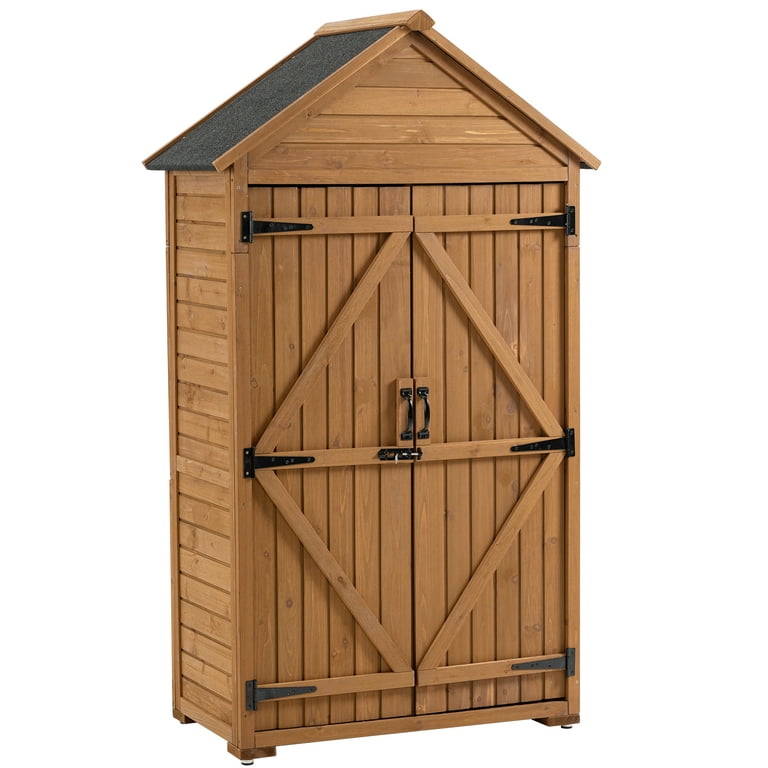 Miniyam Outdoor Storage Shed, Utility Tool Shed Storage House with .