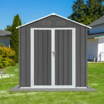 Outdoor Storage Shed, SESSLIFE 6 x 4 Galvanized Metal Storage Shed .