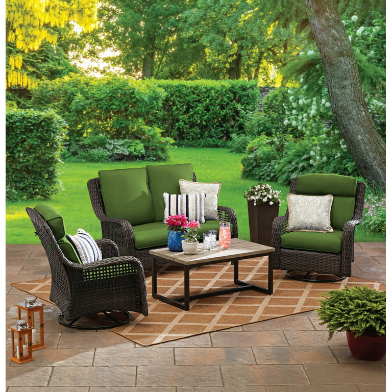 Better Homes & Gardens Ravenbrooke 4-Piece Outdoor Wicker Swivel .