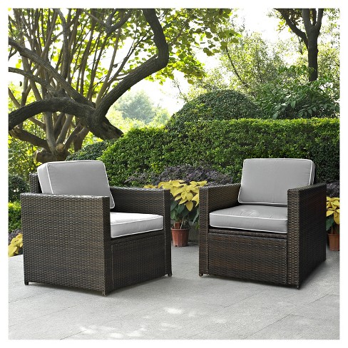 Palm Harbor 2pc Outdoor Wicker Seating Set With Cushions - Two .