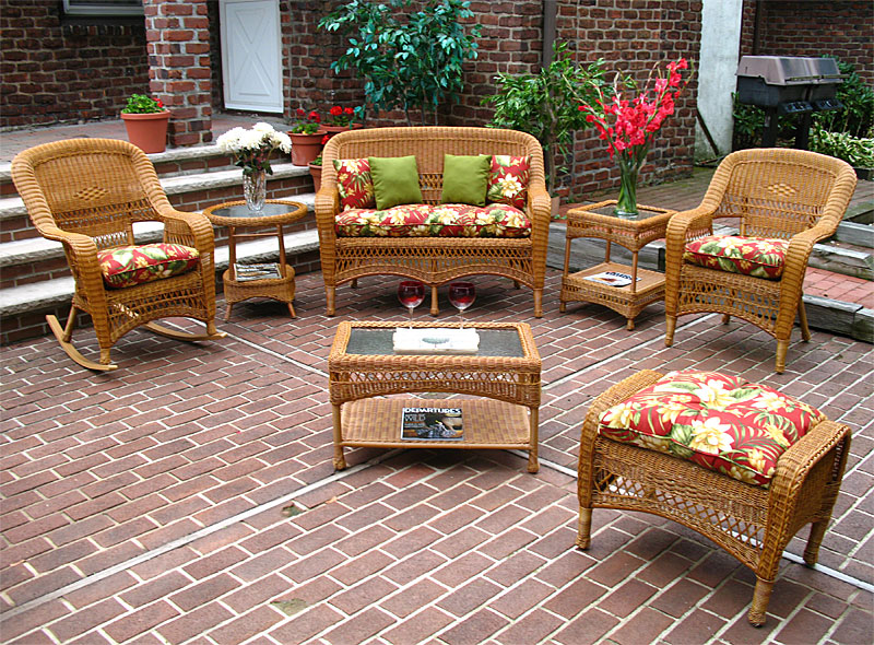 Resin Wicker Patio Furniture, Golden Honey Bel Aire - Resin Wicker .