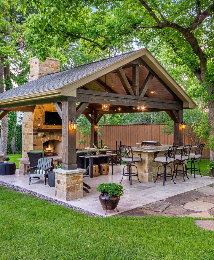 dream outdoor kitchen | landscaping ideas | Backyard patio designs .