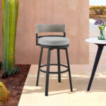 Encinitas Outdoor Patio Counter Height Swivel Bar Stool in .