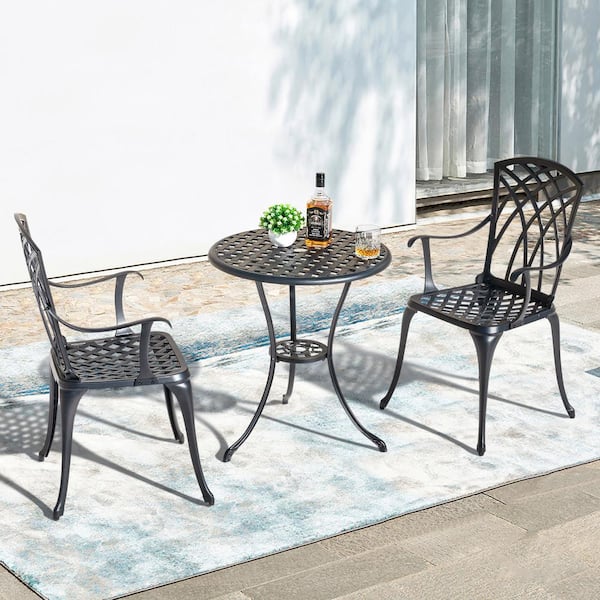 Nuu Garden 3-Piece Cast Aluminum Patio Bistro Set Rust-proof .