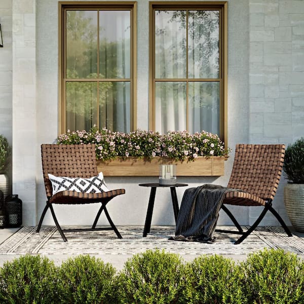 3-Piece Wicker Outdoor Bistro Set Outdoor Porch Bistro Sets .