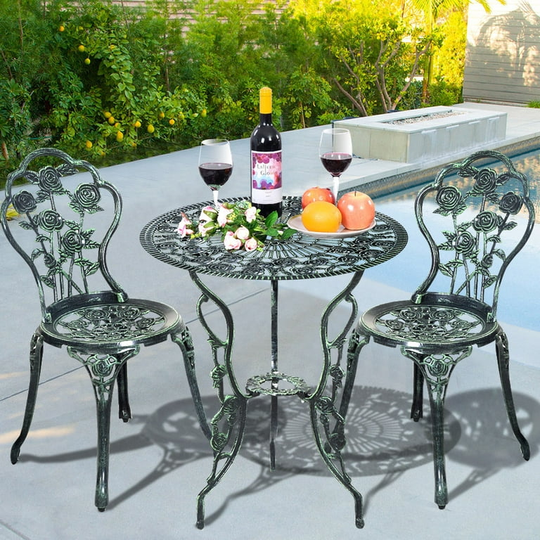 Costway Outdoor Patio Furniture Cast Aluminum Simple Rose Design .