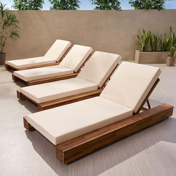 Noble House Broadway Sandblast Teak Brown 4-Piece Wood Outdoor .