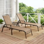 Mainstays Sand Dune Reclining Steel Outdoor Chaise Lounge - Set of .