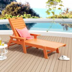 GARDEN Plastic Outdoor Chaise Lounge Chair with Adjustable .