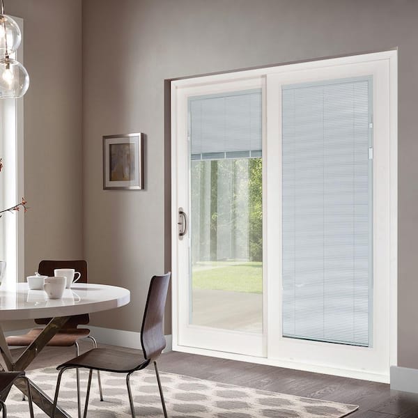 MP Doors 72 in. x 80 in. Smooth White Left-Hand Composite Sliding .