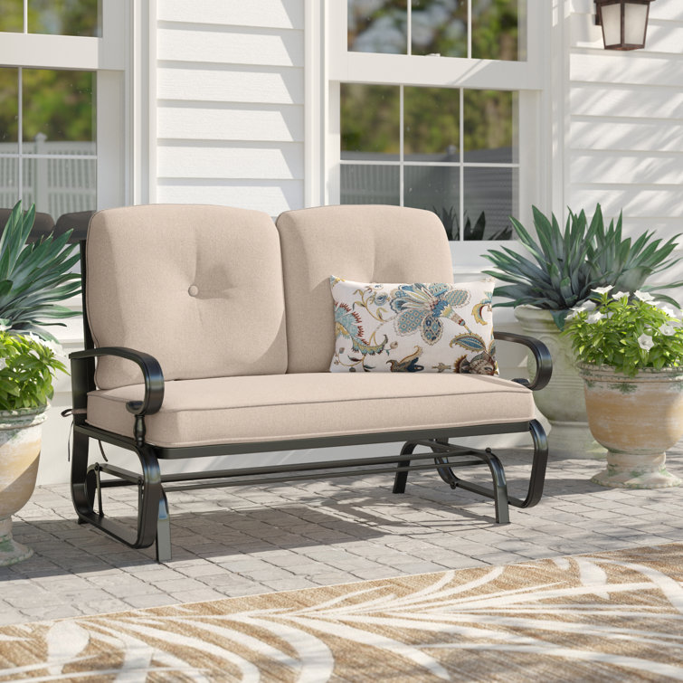 Lark Manor Adalet Steel Outdoor Glider Chair & Reviews | Wayfa