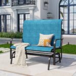 2-seat Patio Glider With Steel Frame - Blue - Captiva Designs : Targ