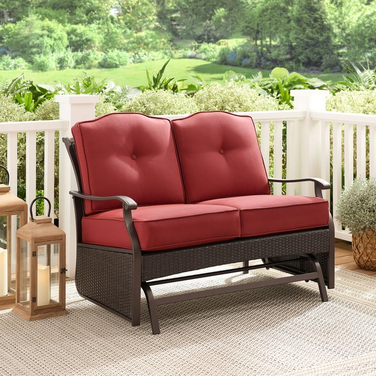 Better Homes & Gardens Providence Steel Outdoor Glider Loveseat .