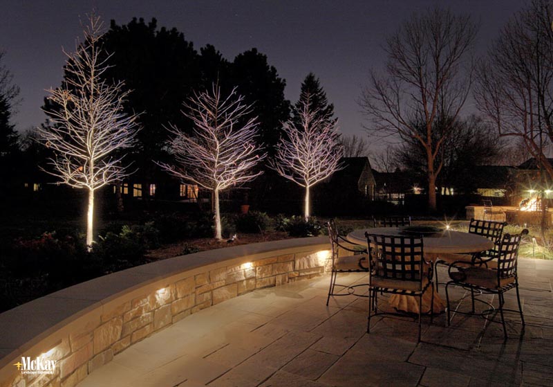 Traditional Stone Patio Lighting | McKay Landscape Lighti