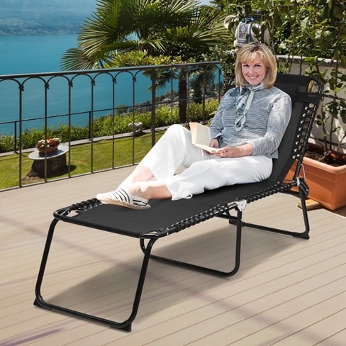 Costway Folding Beach Lounge Chair Heightening Design Patio .