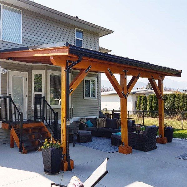 Covered Patio Design with Cozy Seati