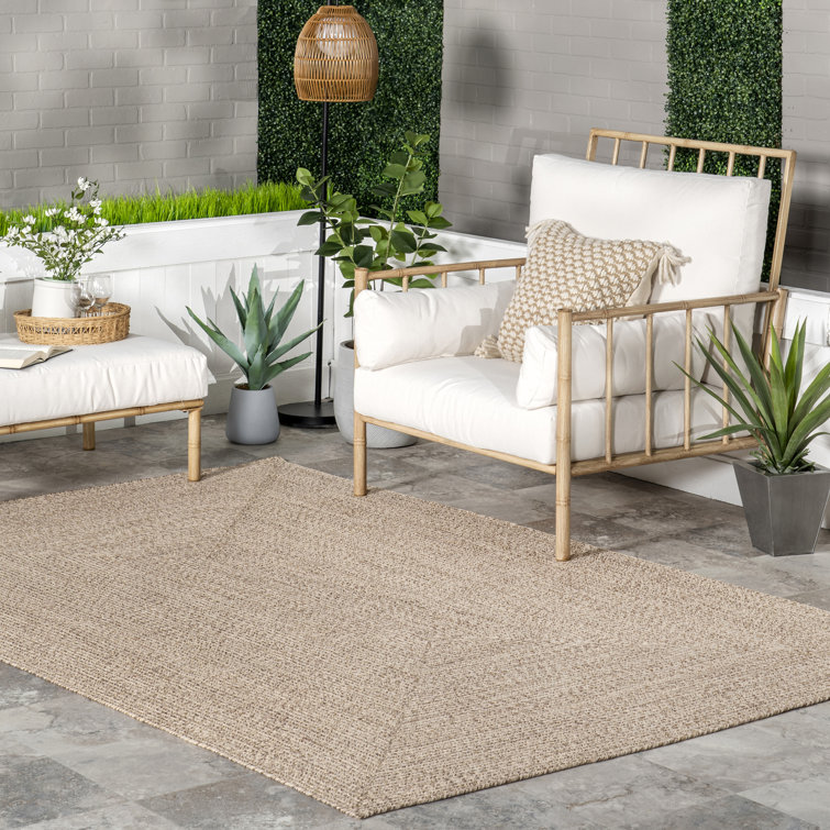 Highland Dunes Owensby Handmade Braided Tan Indoor/Outdoor Patio .