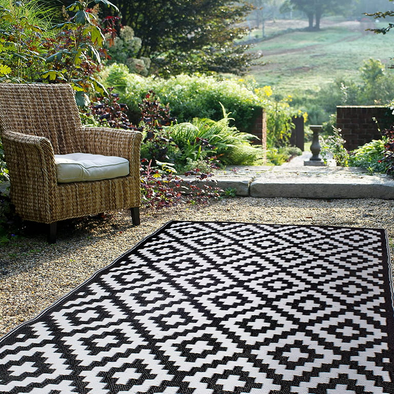 FH Home Outdoor Rug - Waterproof, Fade Resistant, Crease-Free .