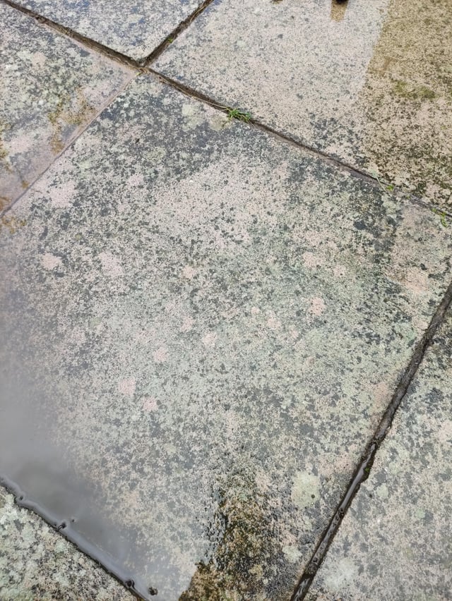 Concrete patio slabs still look like this after thoroughly power .