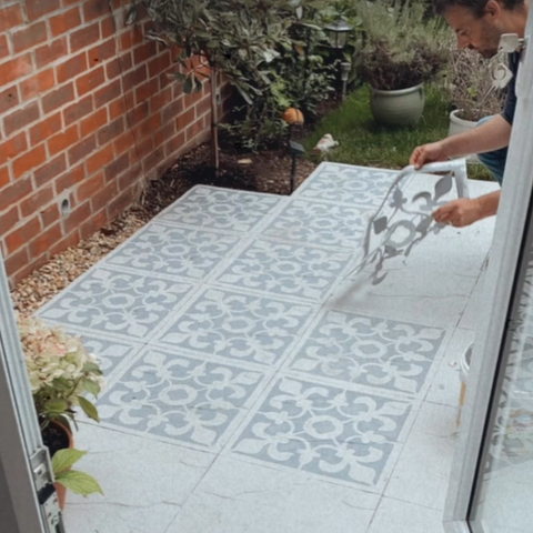 How to Transform your Patio Slabs with a Stencil – The Stencil Stud