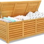 Amazon.com: VINGLI 47 Gallon Wood Deck Box, Outdoor Storage Box .