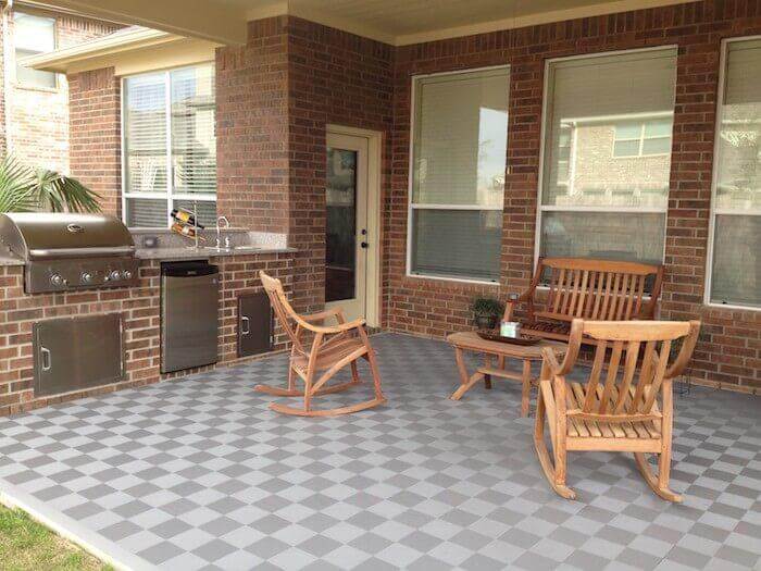 Perforated Interlocking Patio Tiles over concrete - Made in U