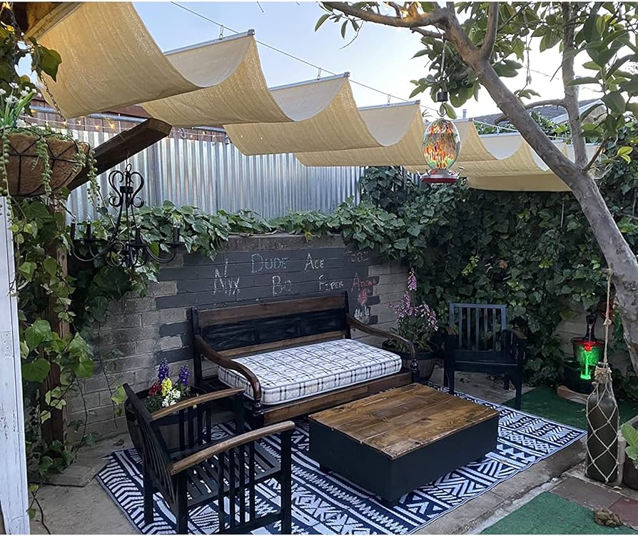 Amazon.com: Retractable Pergola Canopy Shade Cover Complete Kit .