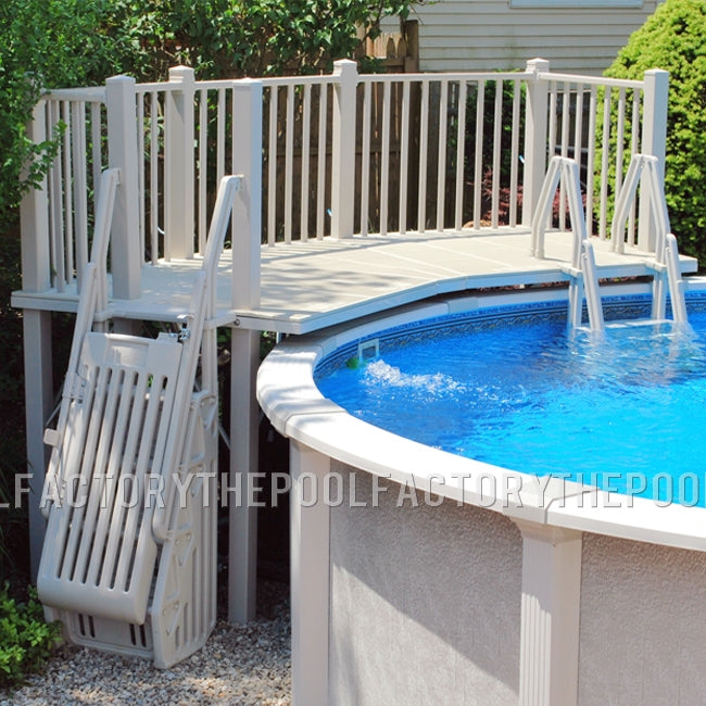 5'X13.5' Resin Pool Fan Deck With In-Pool & Ground to Deck Steps .