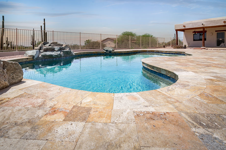 Travertine Paver Pool Deck | Imagine Architectural Concre