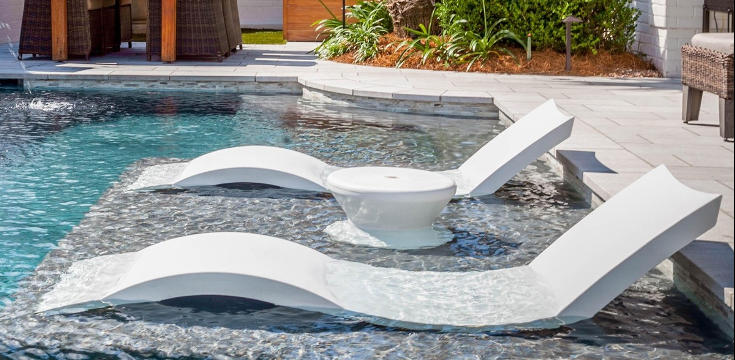 Ledge Lounger In-Pool And Outdoor Furniture For Austin Tex