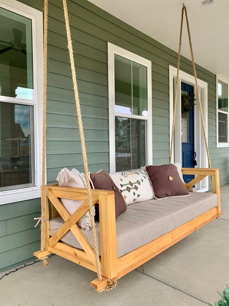 Custom Wood Porch Swing - Etsy | Diy porch swing bed, Porch swing .