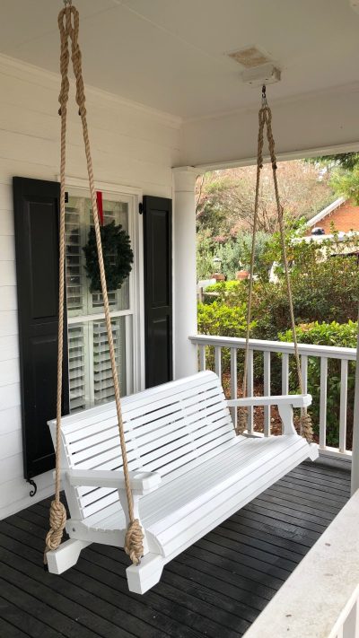 Wooden 5 and 7 foot Porch Swing | georgiaswin