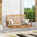 Tilson Acacia Wood Outdoor Hanging Porch Swing, Teak - Walmart.c