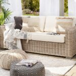 2 Seater Rattan Garden Sofa Natural ARDEA - Beliani.